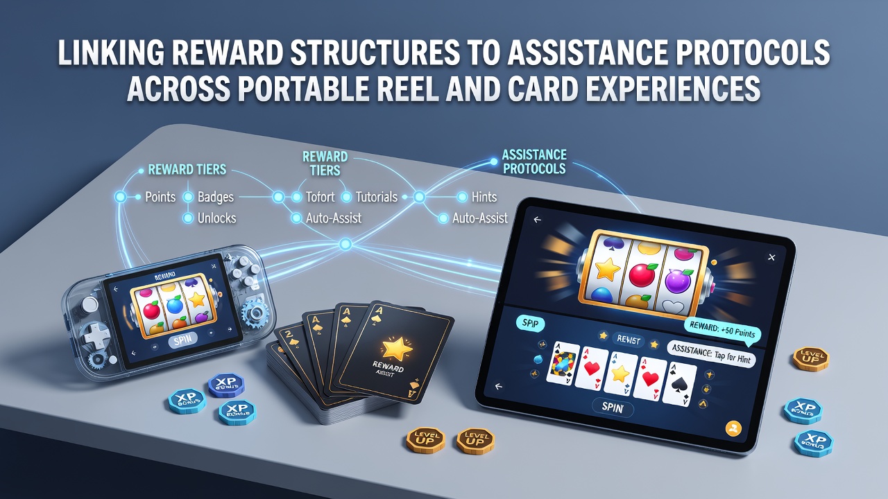 Detailansicht einer mobilen App mit verknüpften Belohnungen und Support-Funktionen für Slots und Karten